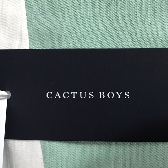 NWT Cactus Boys Green & White Striped T-Shirt - Picture 2 of 9